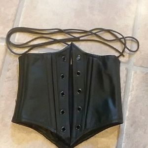 Handcrafted leather underbust corset